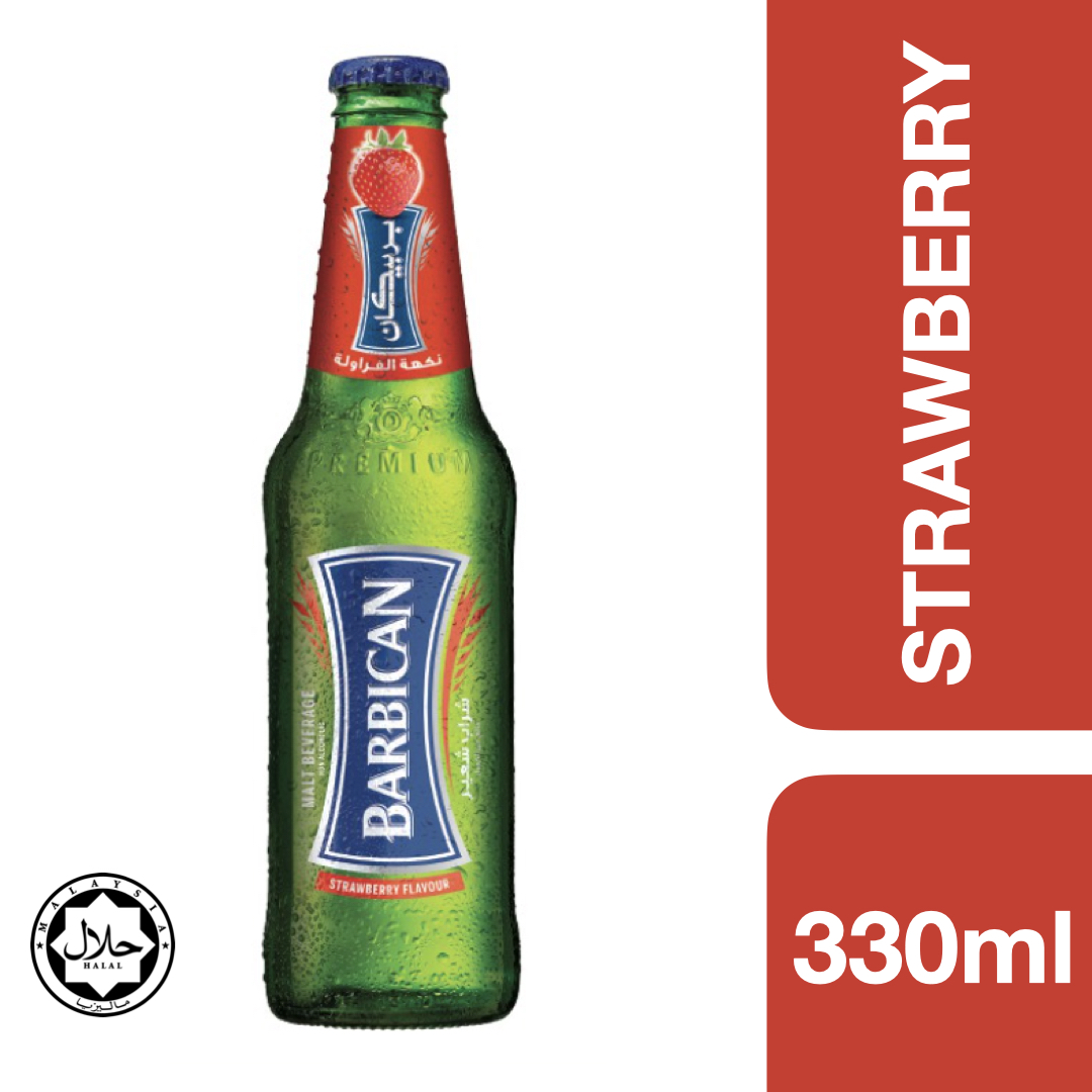 Barbican Malt Beverage Strawberry Flavour 330ml ++  บาร์บิคาน เครื่องดื่มมอลต์สกัด  รสสตรอเบอร์รี่ ขนาด 330ml