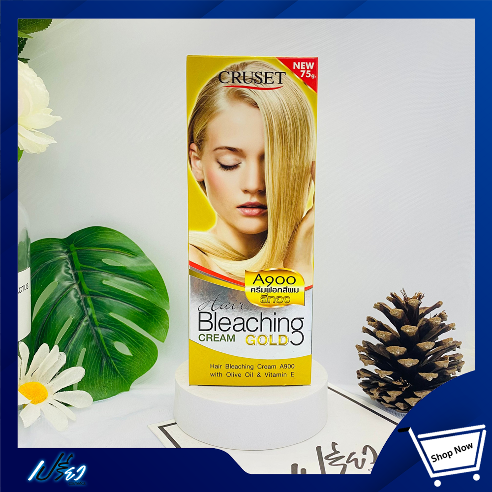 CRUSET ครูเซ็ท ครีมฟอกผม สีทอง A900 75กรัม. Cruset Hair Bleaching Cream