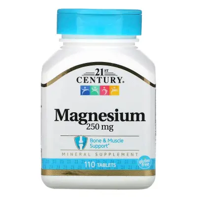 Magnesium 250 mg (110 เม็ด) - 21st Century แมกนีเซียม