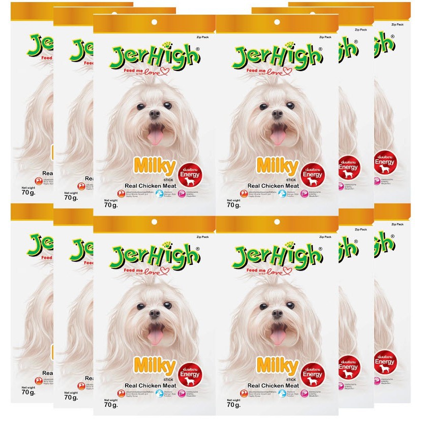 บูติก✱Jerhigh Milky Stick [1 กล่อง-12ซอง] ขนมขบเคี้ยวสำหรับสุนัข รสนม