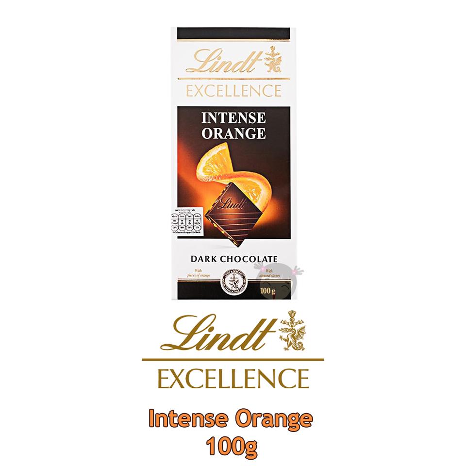 ดาร์ค ช็อคโกแลต Lindt Lindor Excellence Dark Chocolate Swiss Intense Orange ส้ม 100 ก.