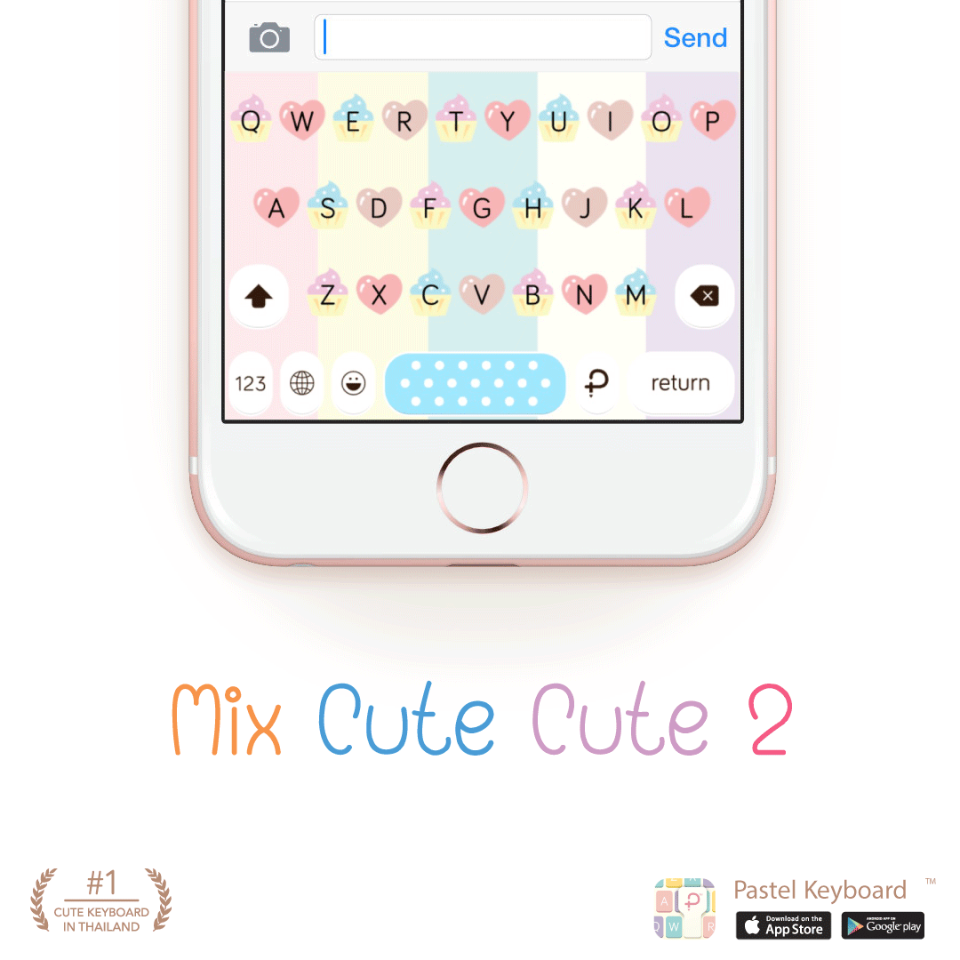 Mix Cute Cute 2 Keyboard Theme⎮(E-Voucher) for Pastel Keyboard App