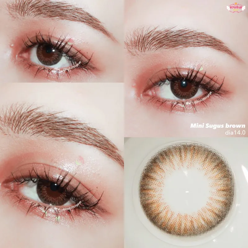 คอนแทคเลนส์ Mini sugus น้ำตาล พร้อมส่งแบบปกติ และค่าสายตาสั้น 0.00- 10.00 (สายตาที่มีในลิสกดสั่งได้เลยค่า)