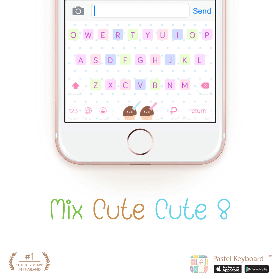 Mix Cute Cute 8 Keyboard Theme⎮(E-Voucher) for Pastel Keyboard App
