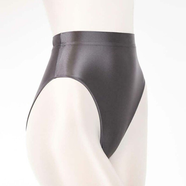 Women's Sexy Briefs Shiny High Waist Transparent Gstring Icy Silk