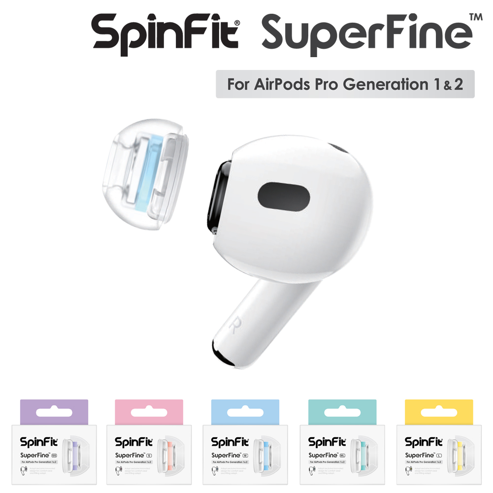 Spinfit SuperFine จุกหูฟัง ซิลิโคน สำหรับ AirPods Pro Gen 1 & Gen 2 size SS  , S , M , ML , L Silicone Eartip | Lazada.co.th