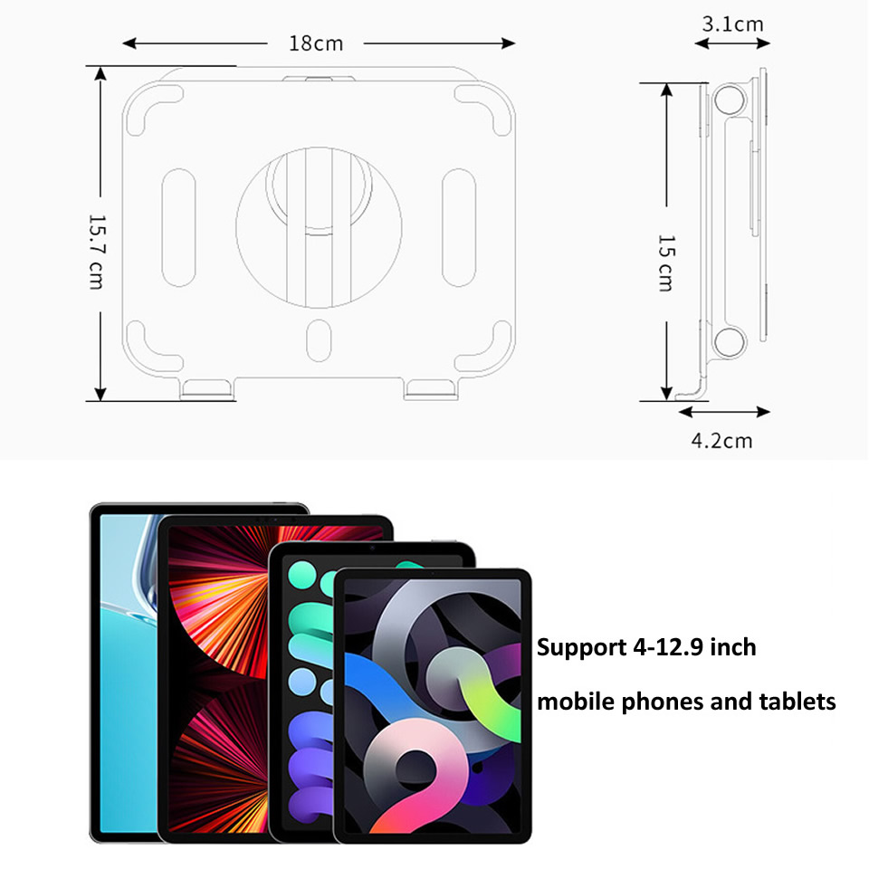 Tablet Desk Riser ที่วางแท็บเล็ต Tablet Stand Desk Riser 360 Rotation Multi-Angle Height ...