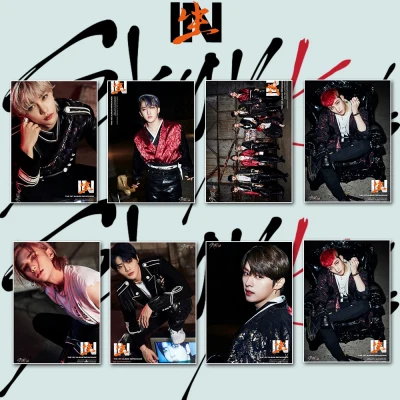 2pcs/set Kpop Stray Kids Poster stickers New Photo album GO LIVING IN k pop Stray kids Poster HD high quality