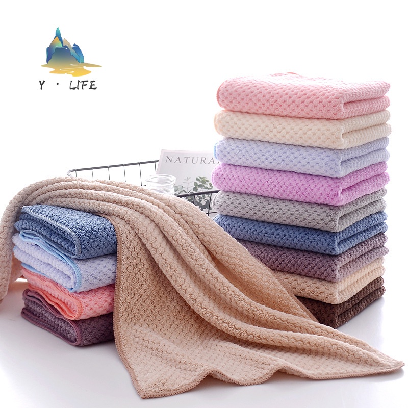 【y • Life】30cm30cm Merbau Coral Fleece Bath Towel Men And Women Bath Towel Wrapped Towel Water 2362