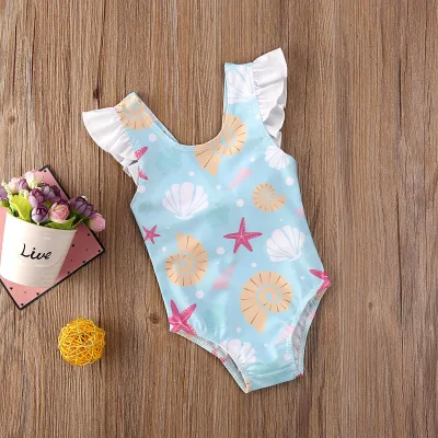 [Kisseangel] Toddler Baby Kid Girls Swimsuit Cute Bow Ruffles Swimwear Summer Beachwear Bathing Suit 0-3 Years