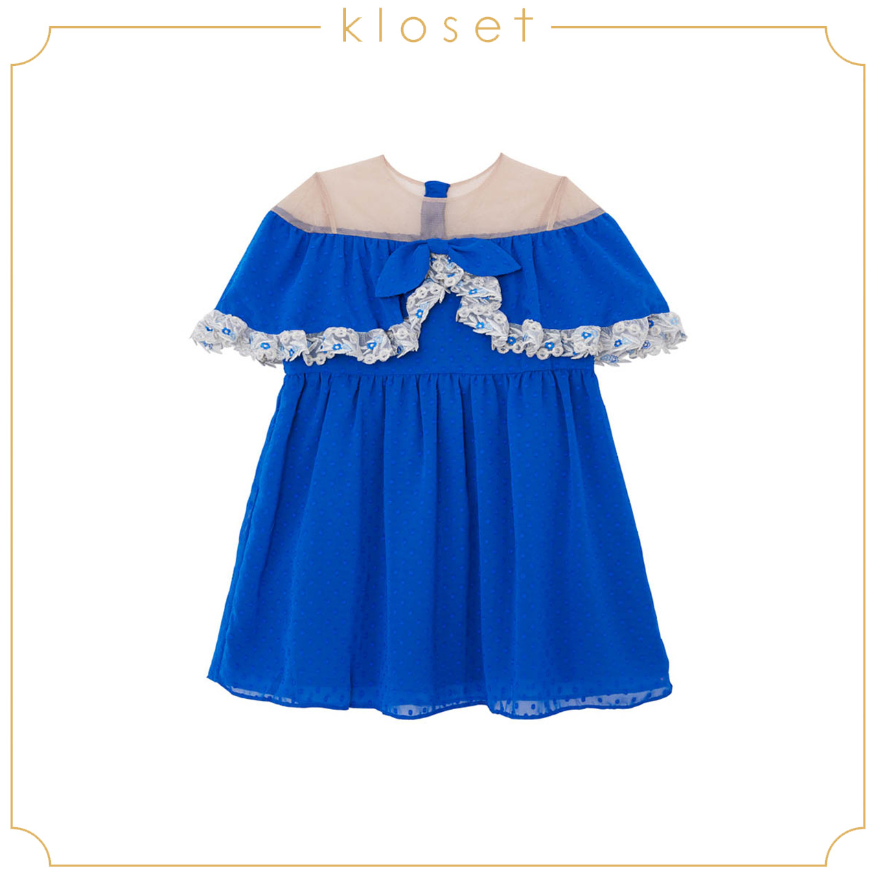 KLOSET Ruffle Mini Dress (SS20 - KD015) ชุดเดรสเด็กเครปคลุม แต่งเทป ...