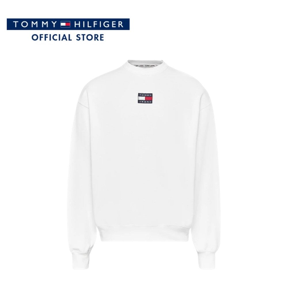 Tommy Hilfiger เสื้อสเวตเตอร์ผู้ชาย รุ่น DM0DM15712 YBR สีขาว ทอมมี