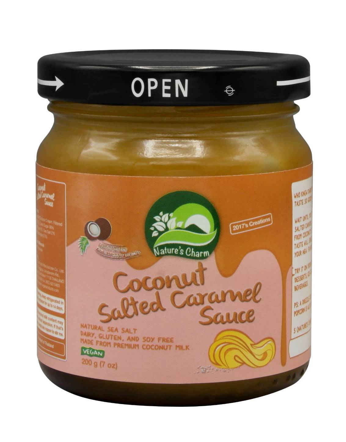 Natures Charm - Coconut Salted Caramel Sauce (200g) Vegan ซอสมะพร้าวคา ...