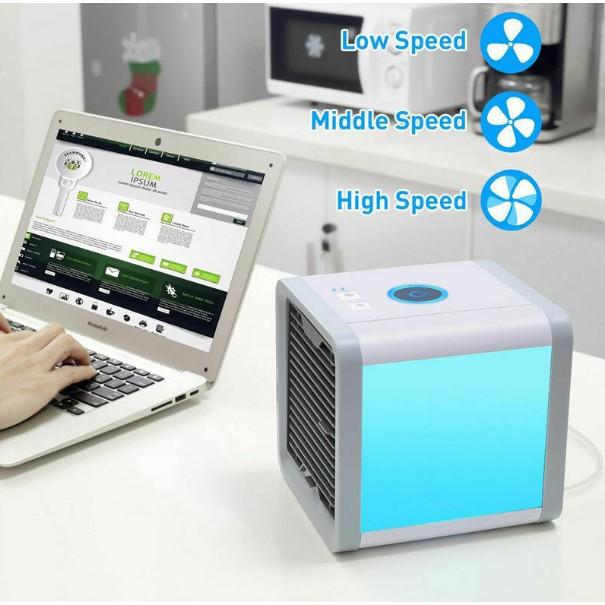 พัดลมไอเย็น Arctic Air Cooler เครื่องทำความเย็นมินิ แอร์ตั้งโต้ะ  LED 7 สี ปรับระดับความแรงลม 3 luckyybunny พัดลมเย็น