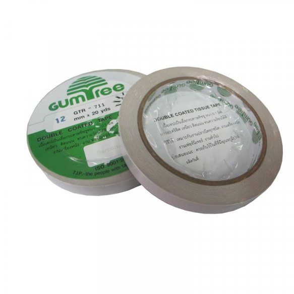 Gumtree เทปเยื่อกาว 2 หน้า แกน 3 นิ้ว ยาว20หลา มีความกว้างให้เลือก 12