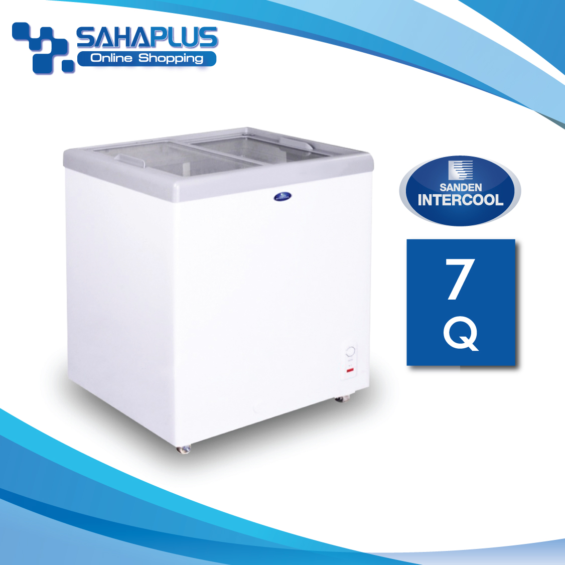 ตู้แช่ ตู้แช่แข็งกระจกฝาเรียบ Sanden รุ่น SNG-0225 ขนาด 7 Q ( รับประกันนาน 5 ปี )