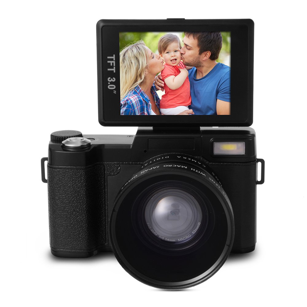 Xcsource 24MP Flip Screen Digital Camera FHD 1080P Video 3.0