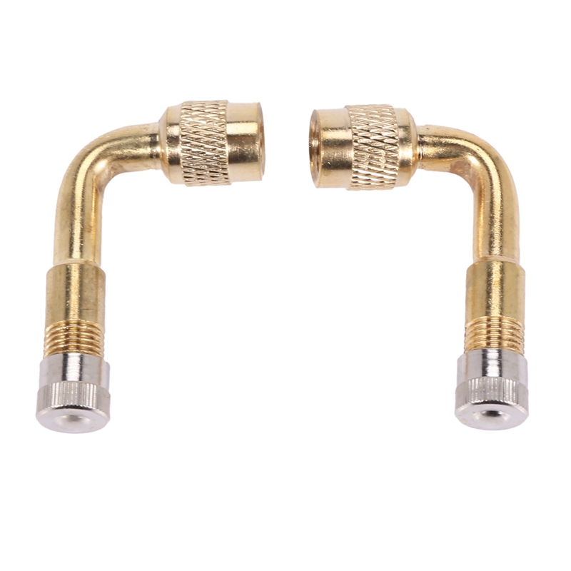 2pcs Valve Extension Valve Extension Adapter Tire 90 Degree Bent Metal Angle for Bicycle