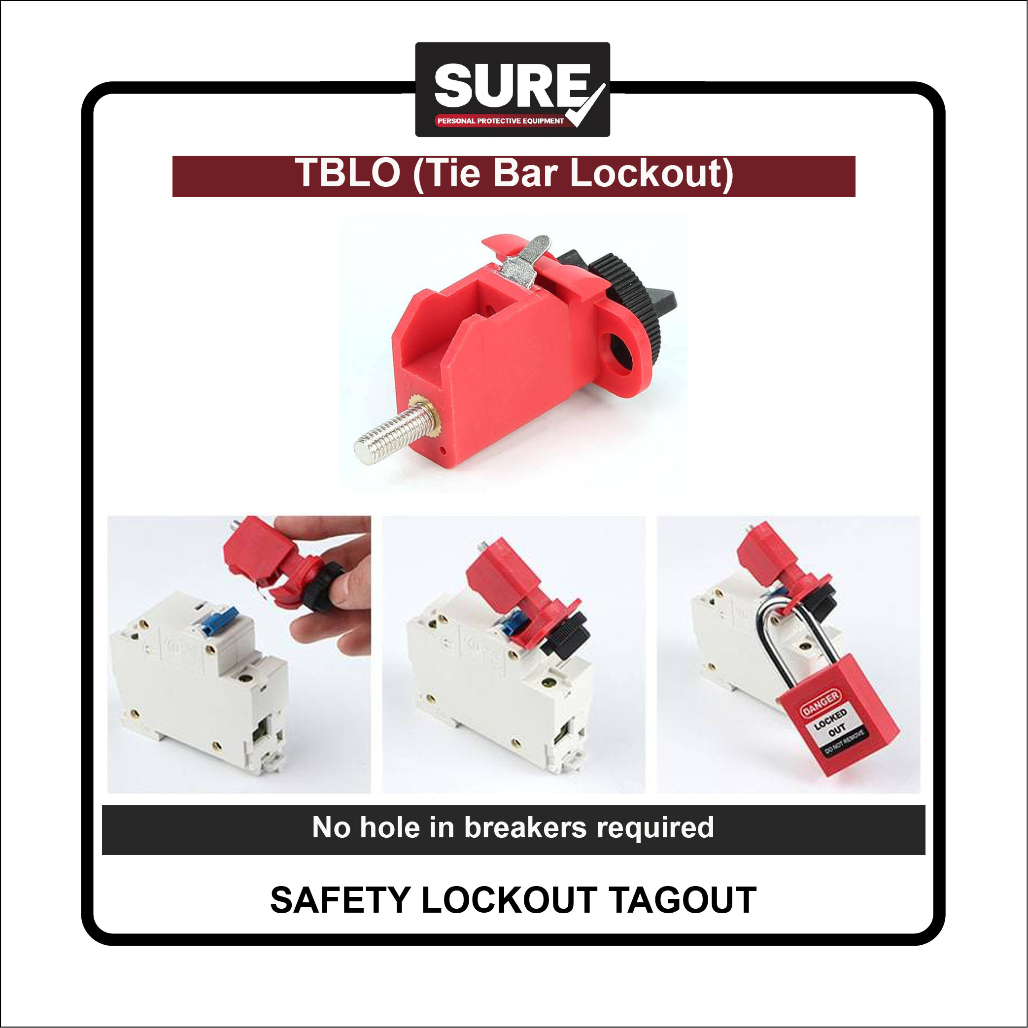 MCB Lock Circuit Breaker Lockout Device Push Pin Lock Off