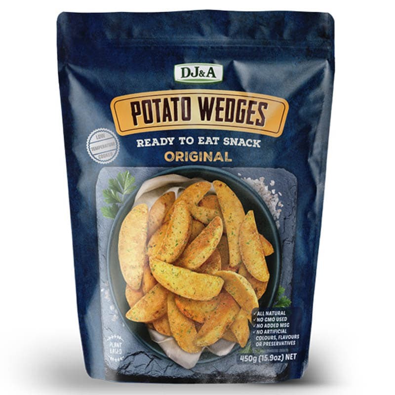 มันฝรั่งทอดปรุงรส รสออริจินอล DJ&A Potato Wedges Original ขนาด 450g