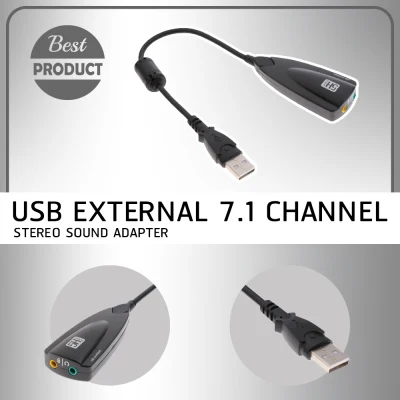 Virtual 7.1 Channel External USB 2.0 Sound Card Audio Adapter