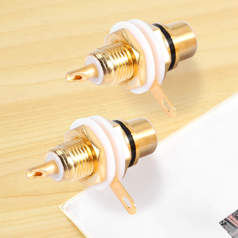 20Pcs Gold Plated RCA Terminal Jack Plug Female Socket Chassis Panel Connector for Amplifier Speaker