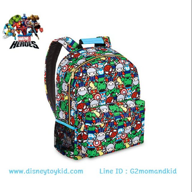 Marvel Heroes Backpack -- กระเป๋าเป้ ลายรวมฮีโร่ จากมาร์เวล สูง 16 นิ้ว สินค้านำเข้า Disney USA