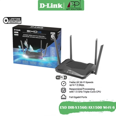 D-LINK Router Wi-Fi6 AX1500 รุ่นEXO DIR-X1560(สินค้ารับประกันLifetime)-APP Solution