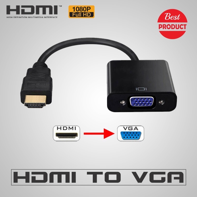 HDMI to VGA Converter cable , Adapter for computer PC/notebook DVD (&more) connect to TV Monitor Projector