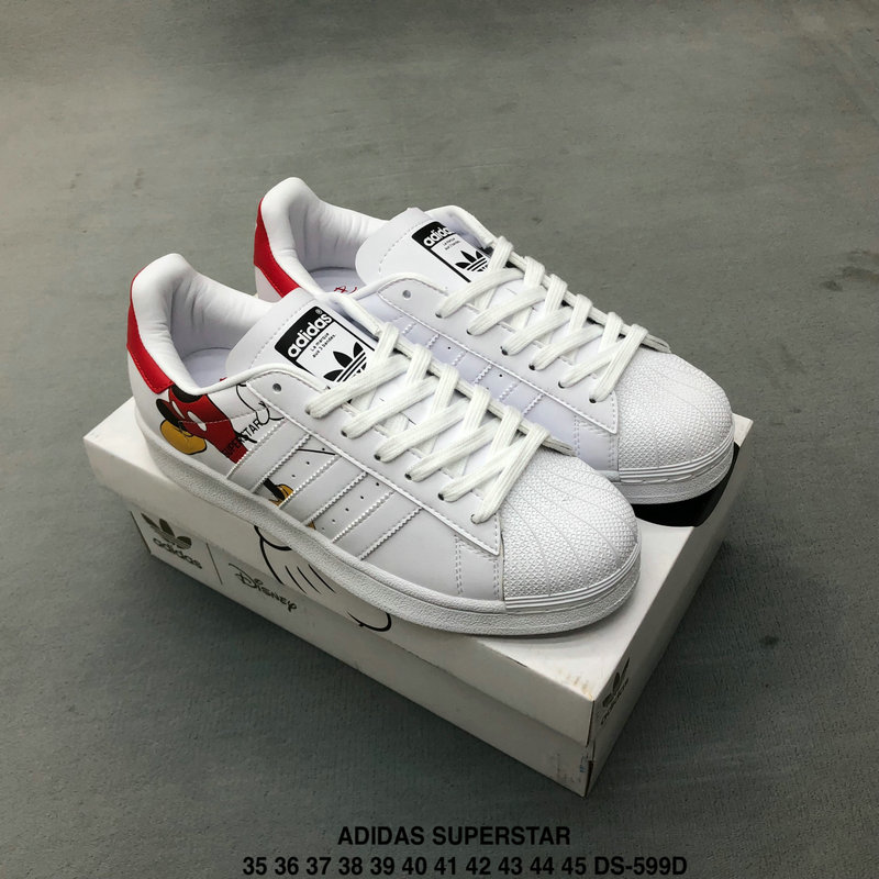 Adidas SUPERSTAR Shell Head Joint New Color Mickey Mouse Women's Size 39 Sports Casual Shoes (พร้อมกล่องรองเท้า)