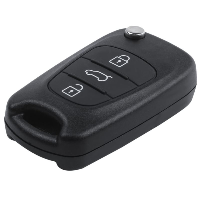 Remote Folding Key Shell Case 3-Buttons Fob For Hyundai I20 I30 IX35 I35 Uncut Black