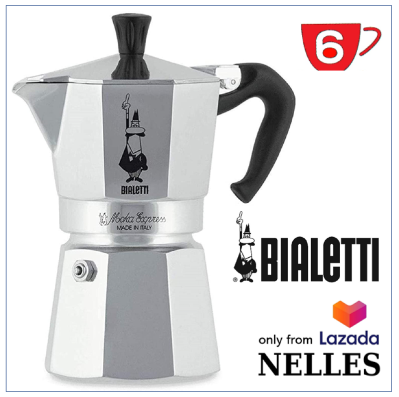Bialetti Moka Pot 3 ถ้วย 6 ถ้วย หม้อต้มกาแฟ เบลเล็ตติ ขนาด 4 cup Moka Espresso Coffee Espresso Maker 3 ถ้วย