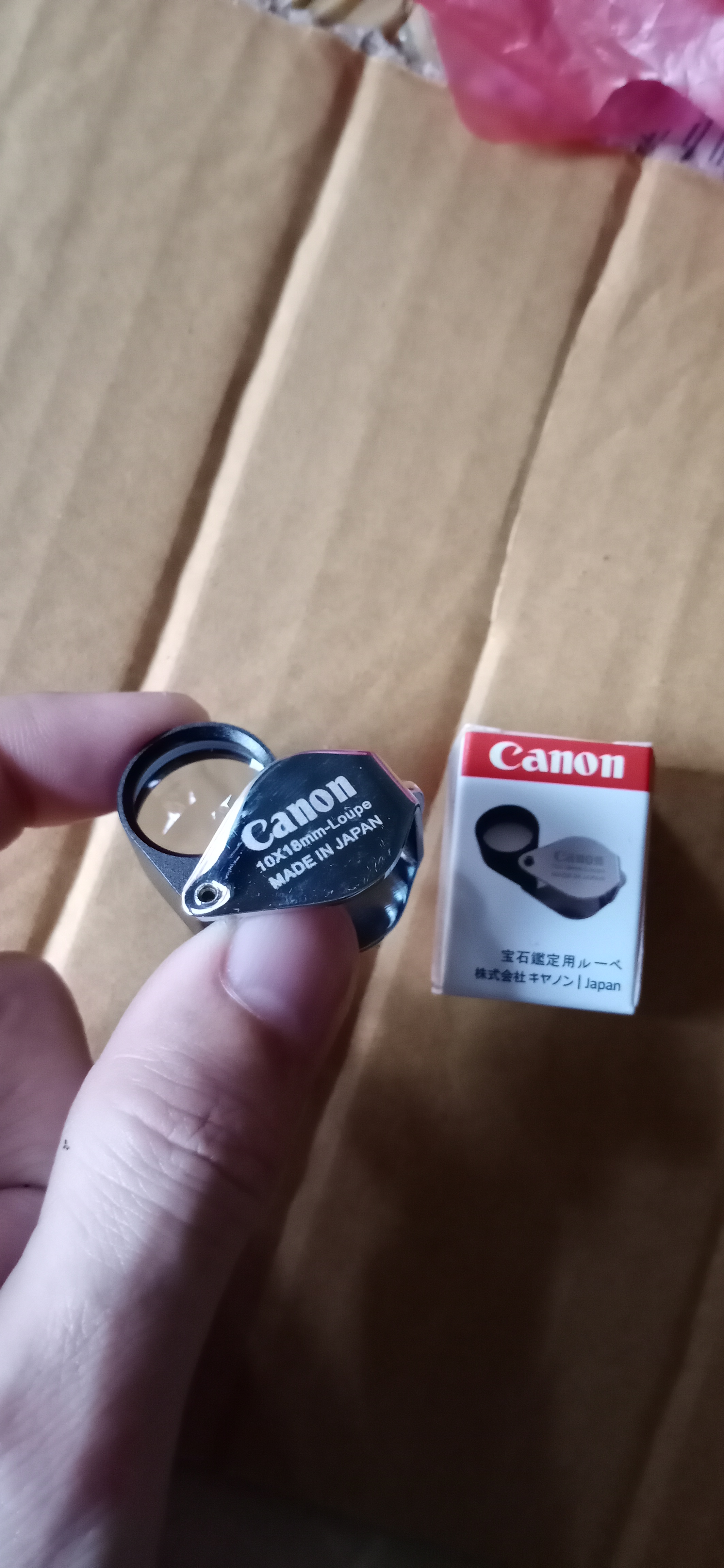 กล้องส่องพระ   จิวเวลรี่   เพชร พลอย   canon  แคนนอน   เลนส์ 2ชั้น    Full HD 10x18 mm Loupe    สีเงิน