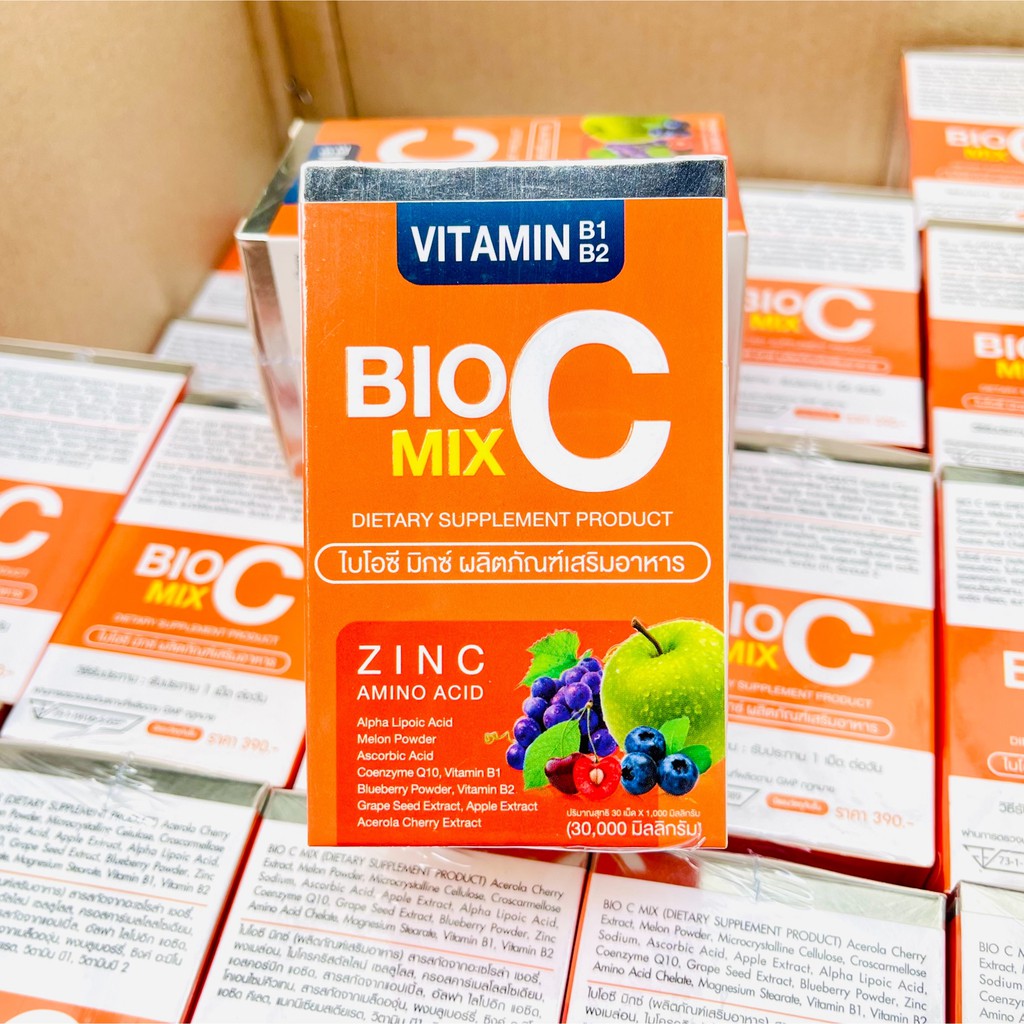 BIO C MIX ไบโอ ซี มิกซ์ วิตมินซี 1000mg. 1กระปุก 30เม็ด - SK Beauty ...