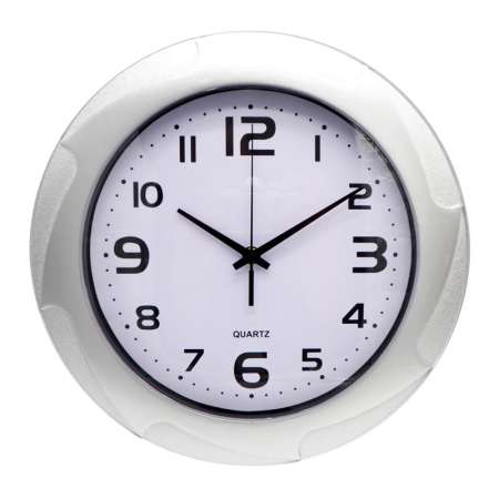 นาฬิกาออฟฟิศ นาฬิกาบ้าน นาฬิกาแขวนขนาด12 นิ้ว [เงิน ลายจักร]