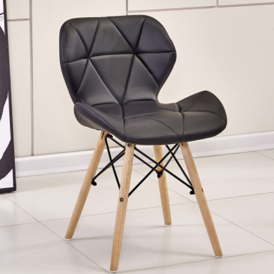 Chair เก้าอี้สไตล์โมเดิร์น เบาะหุ้มสีดำ ขาไม้สีบีช 43x37x73.5cm ST0716-5