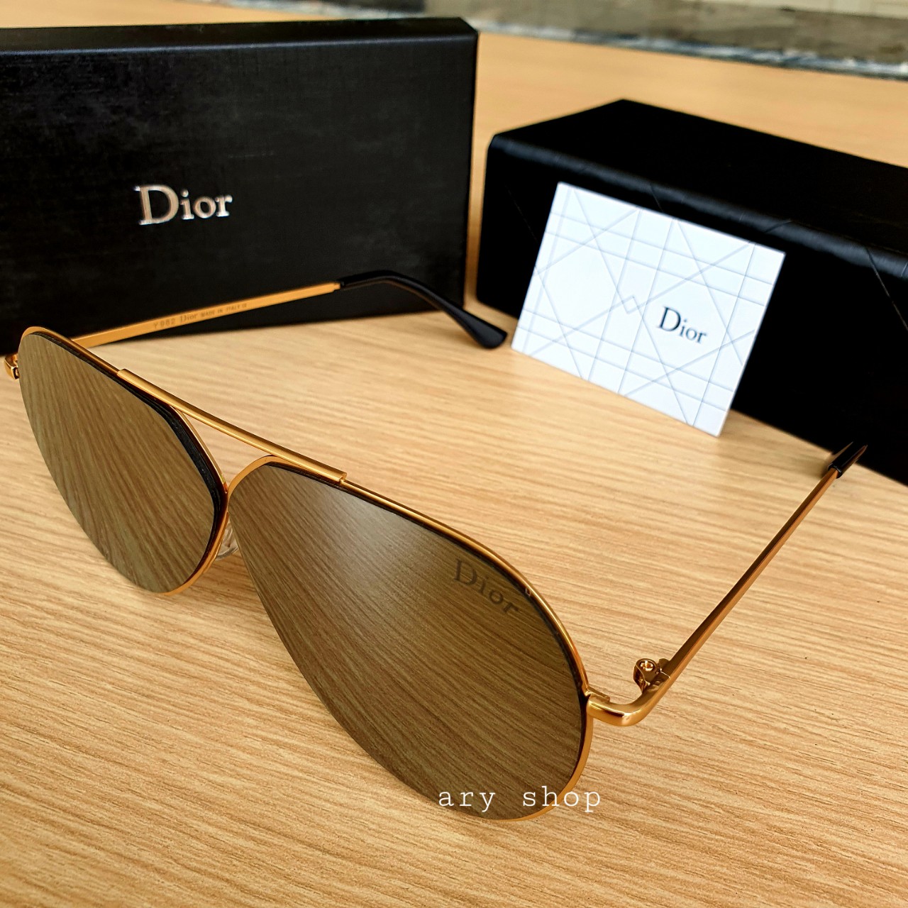 [งานพรีเมี่ยม] แว่นตา Dior แว่นตา CD ทรงกลม เลนส์ปรอท อุปกรณ์ครบ
