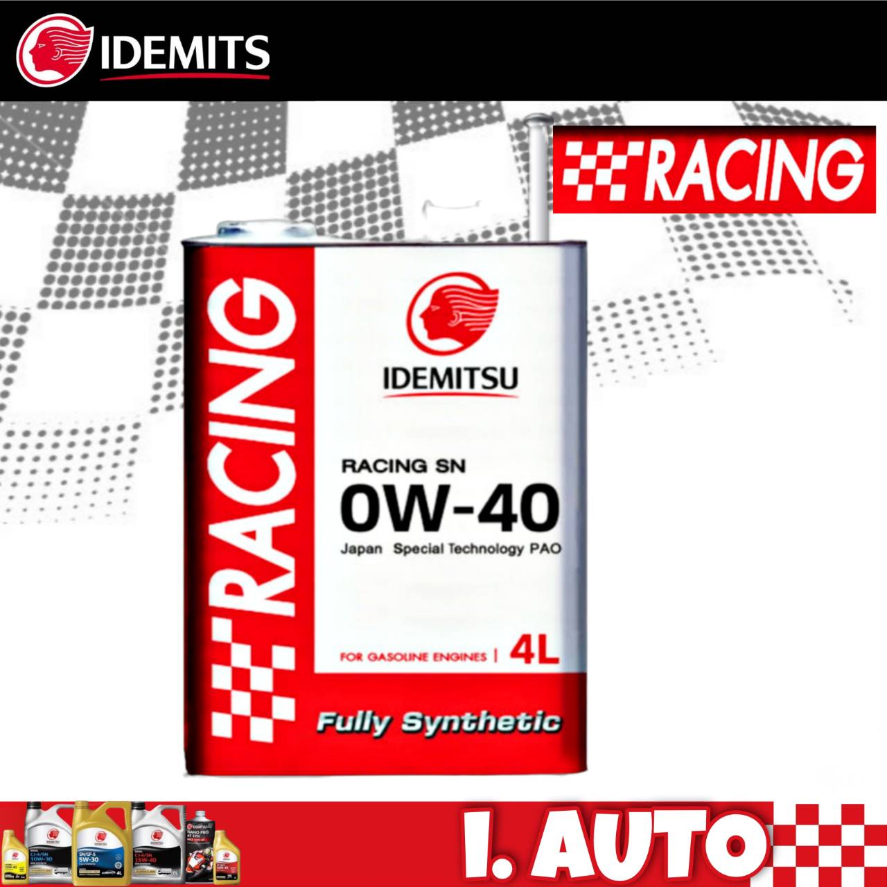 IDEMITSU RACING SN น้ำมันเครื่องเบนซิน สังเคราะห์แท้ อิเดมิตสึ SAE 0w ...