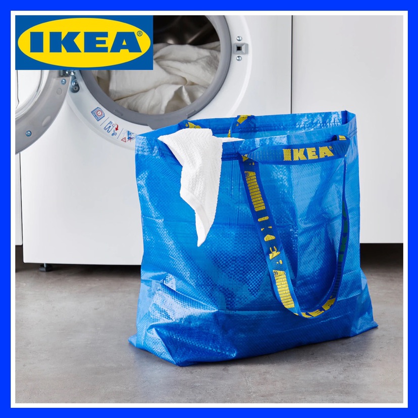 ถุงหิ้ว ถุงช็อปปิ้ง 36 ลิตร กระเป๋า IKEA ? FRAKTA ฟรัคต้า ถุงหิ้ว กลาง น้ำเงิน36 ลิตร