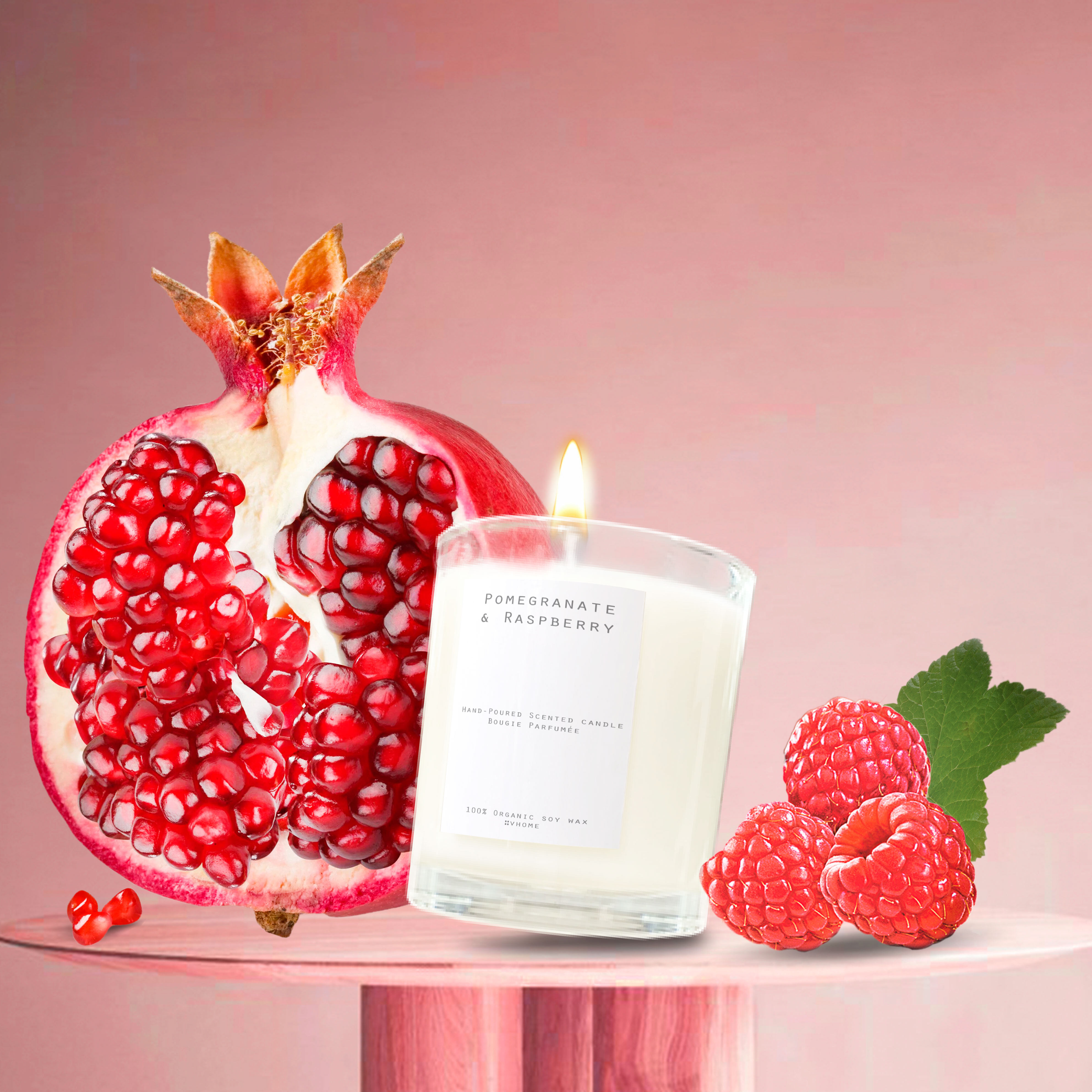 เทียนหอม กลิ่น Pomegranate and Raspberry 50g / 1.76 oz (8 - 10 hours) Single Wick Candle