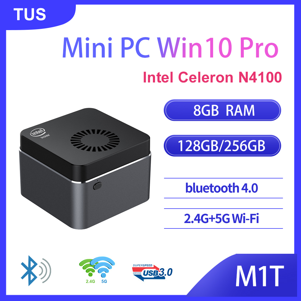M1T ใหม่มินิพีซี 8GB DDR4 128G 256GB 512GB SSD Windows10 Intel Celeron N4100 โฮสต์คอมพิวเตอร์ขนาดเล็กแบบพกพารองรับ 2.4G / 5.0G WiFi Bluetooth4.2