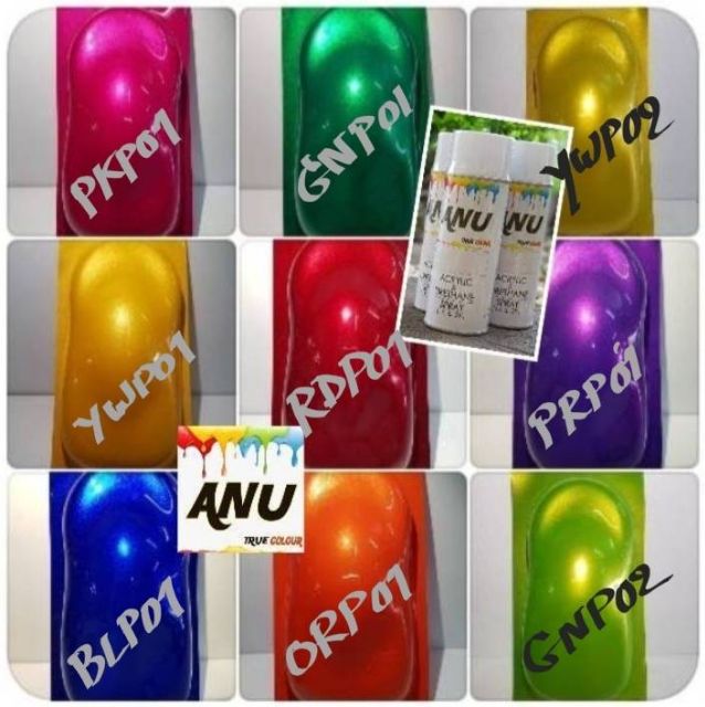 hot Spray ANU สีสเปรย์ สีมุก สีพ่นรถยนต์ เกรด 2K (กี่งเงา) (1 กระป๋อง)