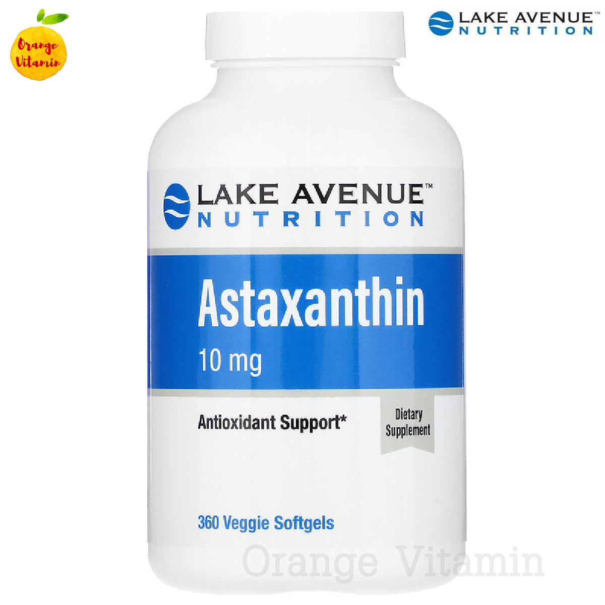 แอสต้าแซนธิน สารสกัดจากสาหร่ายสีแดง Lake Avenue Nutrition, Astaxanthin, 10 mg, 360 Veggie Softgels แอสต้าแซนธีน แอสต้าแซนทีน สาหร่ายสีแดง