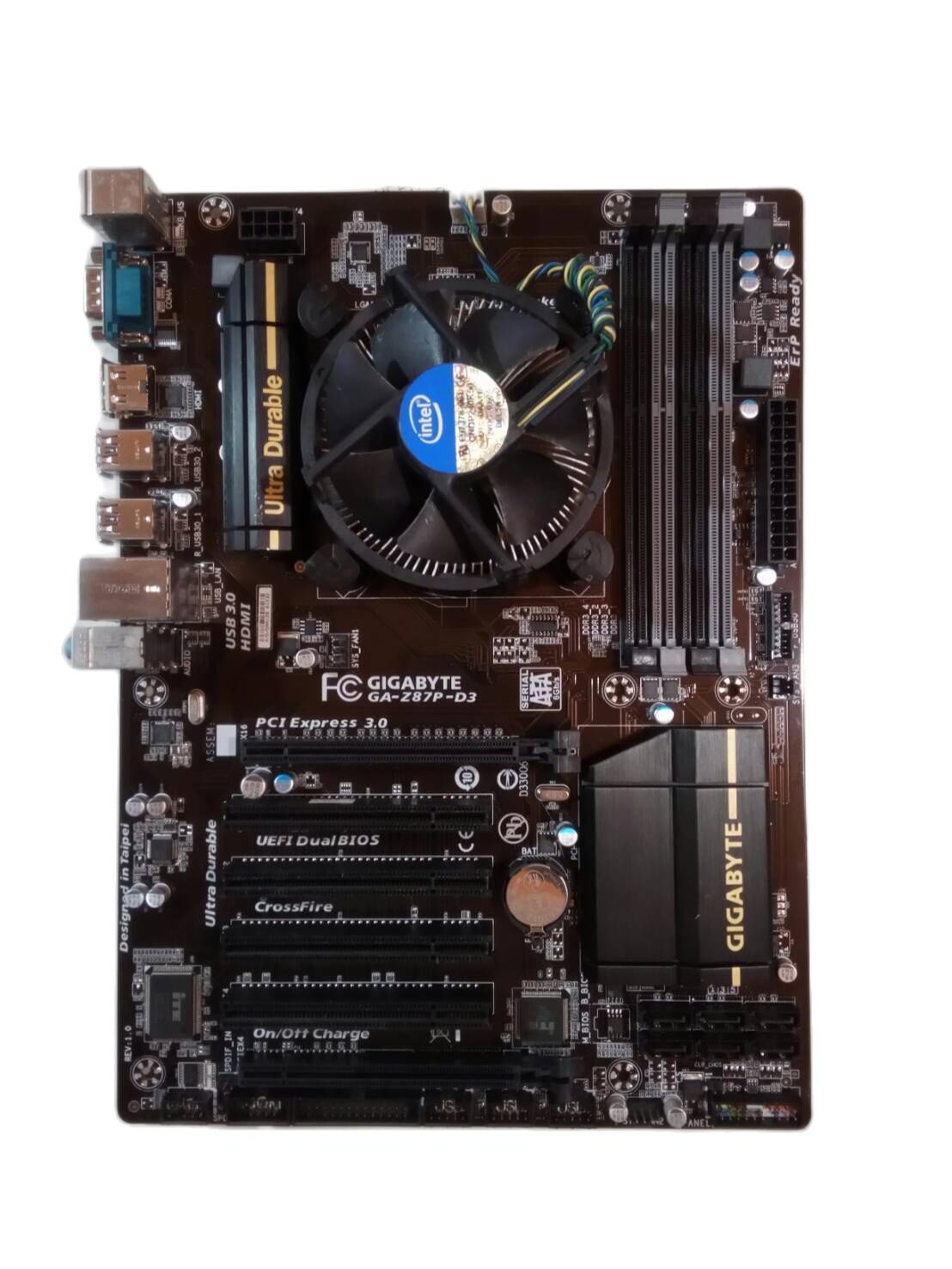 เมนบอร์ดพร้อม CPU i3-4150+Mainboard GA-Z87P-D3 สภาพใหม่ๆสวยๆ พร้อมฝาหลัง RAM MAX 32GB สินค้าตามรูปปก ฟรีค่าส่ง