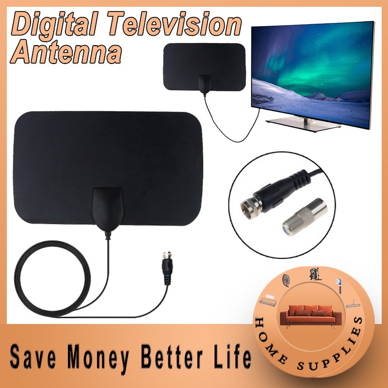 ?แอมพลิฟายด์เสาอากาศทีวีดิจิตอล HD ยาว 100 ไมล์รองรับทีวี 1080p HDTV  เคเบิ้ล Amplified HD Digital TV Antenna?