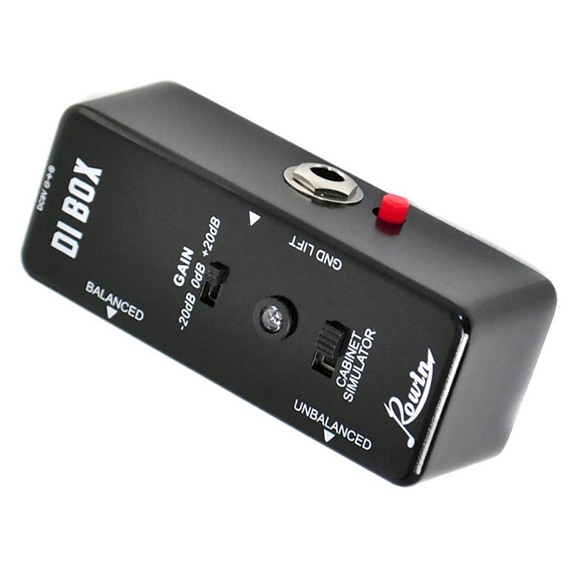 Rowin DI BOX LEF-331 Micro-DI with Cab Sim and Gain Guitar Effect Pedal True Bypass