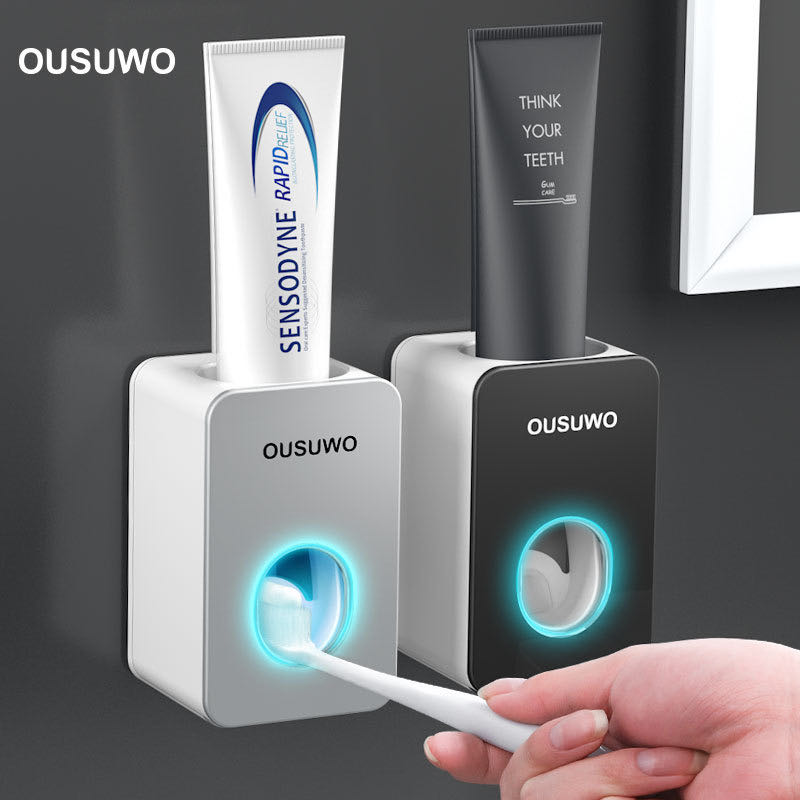 ขาย ที่บีบยาสีฟัน เครื่องบีบยาสีฟัน อัตโนมัติ ยึดผนังด้วยสติกเกอร์กาว ติดแน่น ไม่ต้องเจาะผนัง รหัส OUSUWO