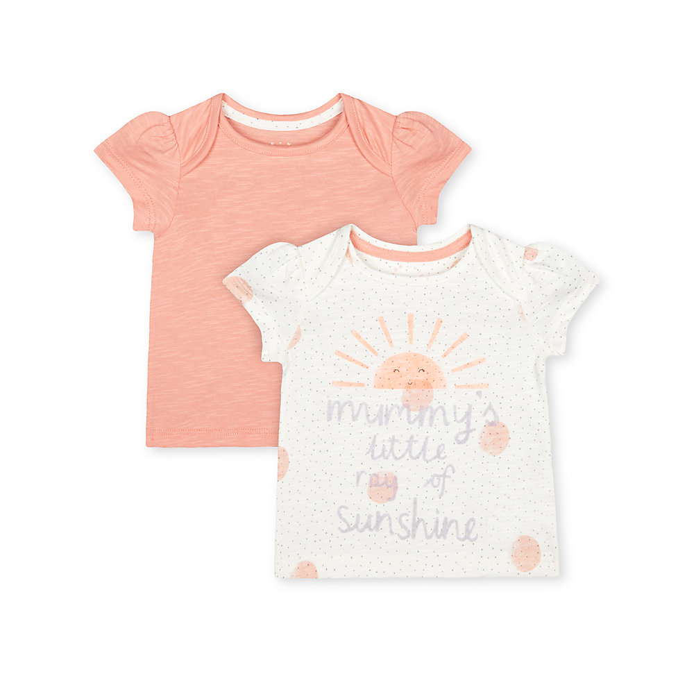 เสื้อยืดเด็กทารก Mothercare mummy's ray of sunshine t-shirts - 2 pack VE571