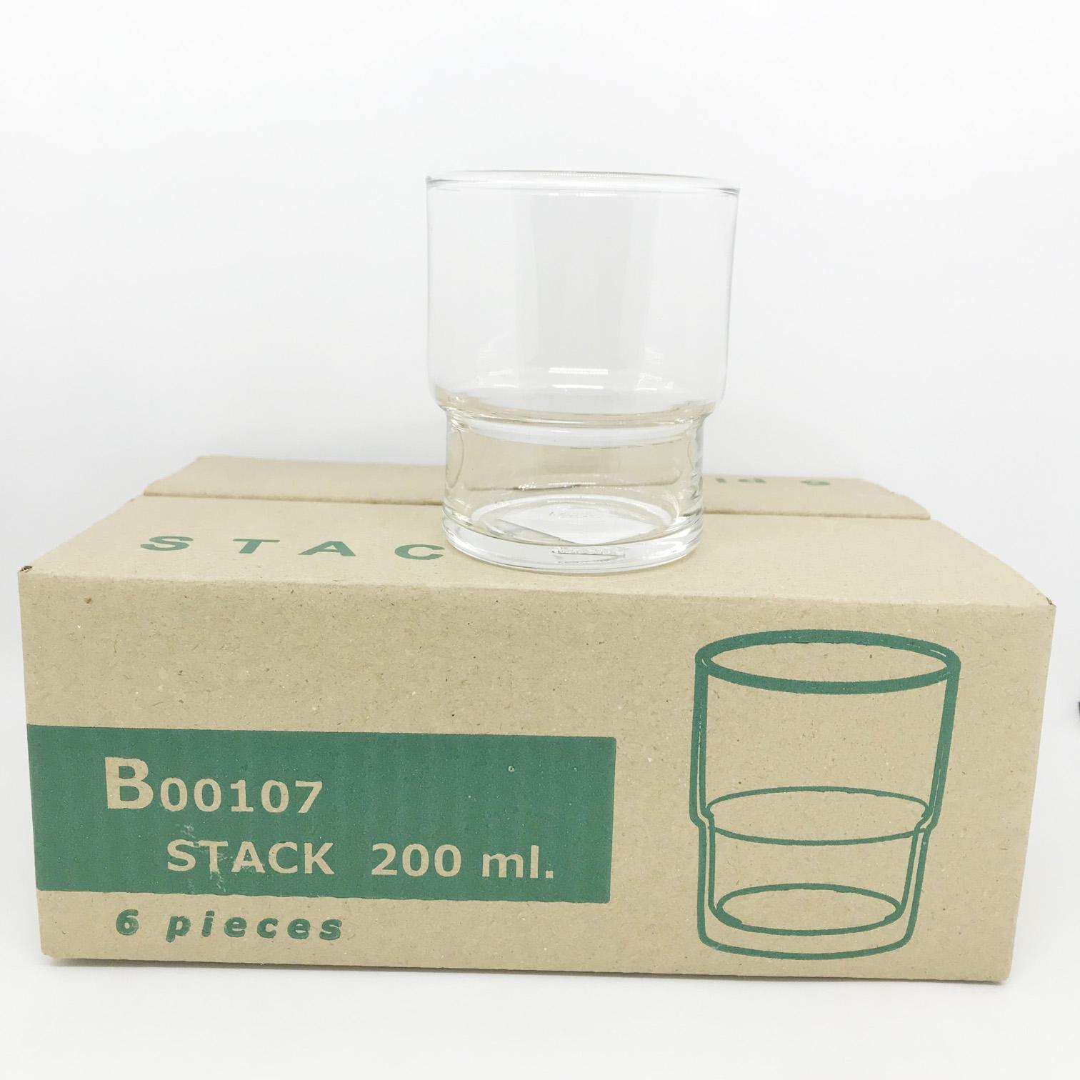 [กล่อง 6ใบ] แก้วน้ำ แก้วน้ำผลไม้ 200มล. Ocean Stack Glass B00107 ...