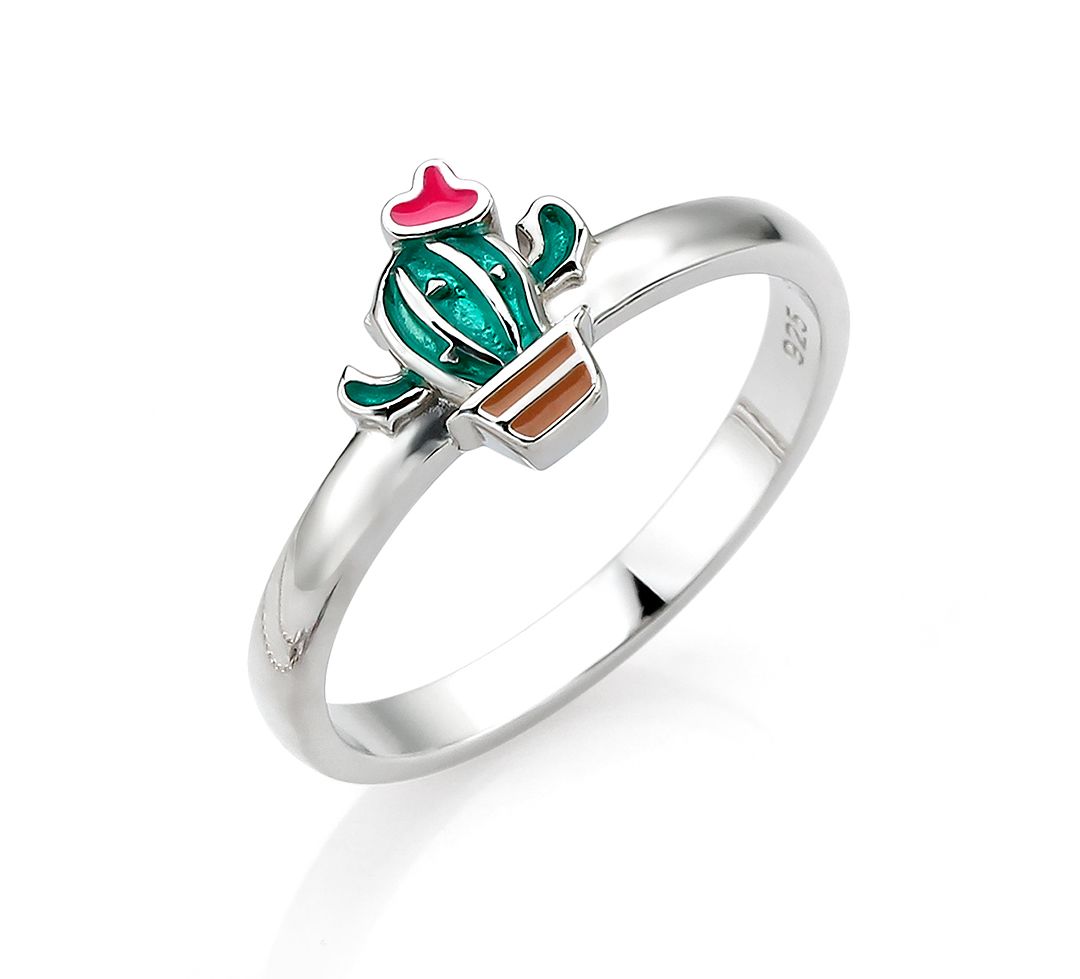 Twinkle Time Jewelry  แหวนเงินแท้ 92.5% สำหรับเด็กเเละผู้หญิง รุ่น Cutie Cactus Ring